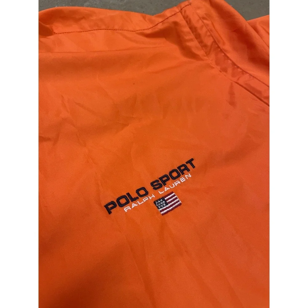Polo Sport Ralph Lauren Jacket Mens XL‎ Orange Windbreaker Full Zip Lightweight